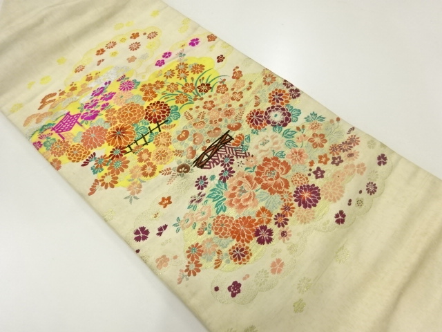 アンティーク　茶屋辻模様織出し名古屋帯